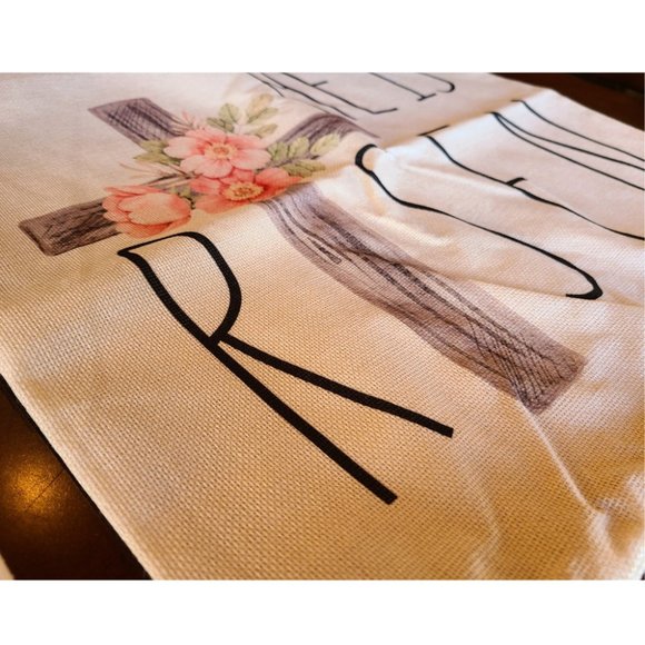 Easter Throw Pillow Cover Cross Decorative Accent Case Spring Cottage Decor 18" - Picture 3 of 6